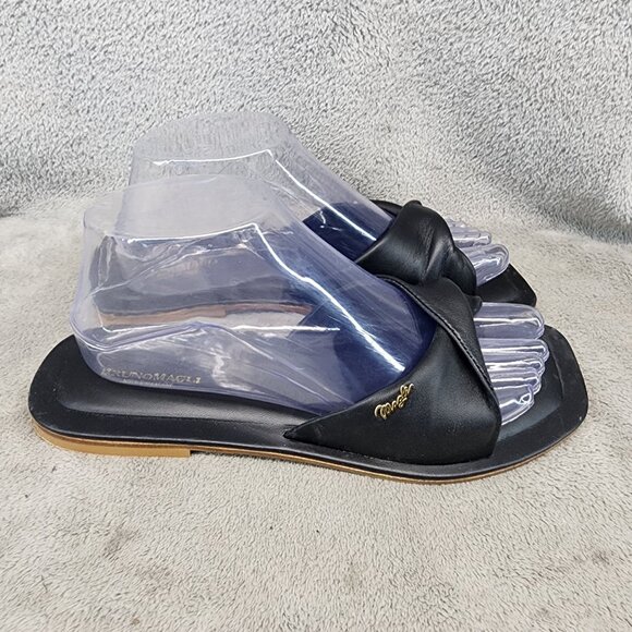 Brunomagli Shoes Womens Size 8.5 Black Leather Slip On Sandals *GUC* - Picture 6 of 12